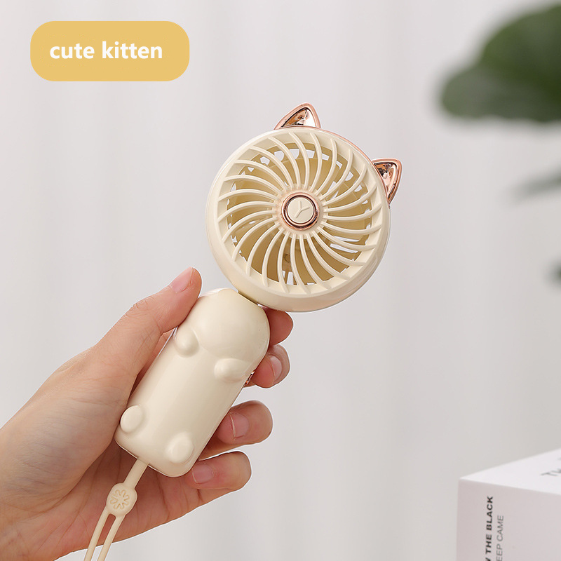 Mini Portable Fan Enduring Silent Foldable Desktop Fan Cat And Deer Ears Cute USB Handheld Fans For Household Bedroom Office