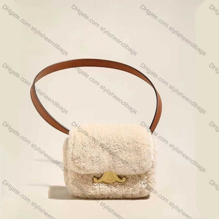 Mini Designer handbag Winter fluffy Lamb Hair Mini Lipstick Small Square Bag Plush Bag One Shoulder Crossbody Bag Small Handbag purse stylisheendibags