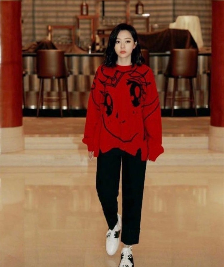 Woherb Streetwear Korean New Women Pullovers Sweater Japanese Cartton Sailor Moon Print Sueter Mujer Girls Knitted Sweaters 201111