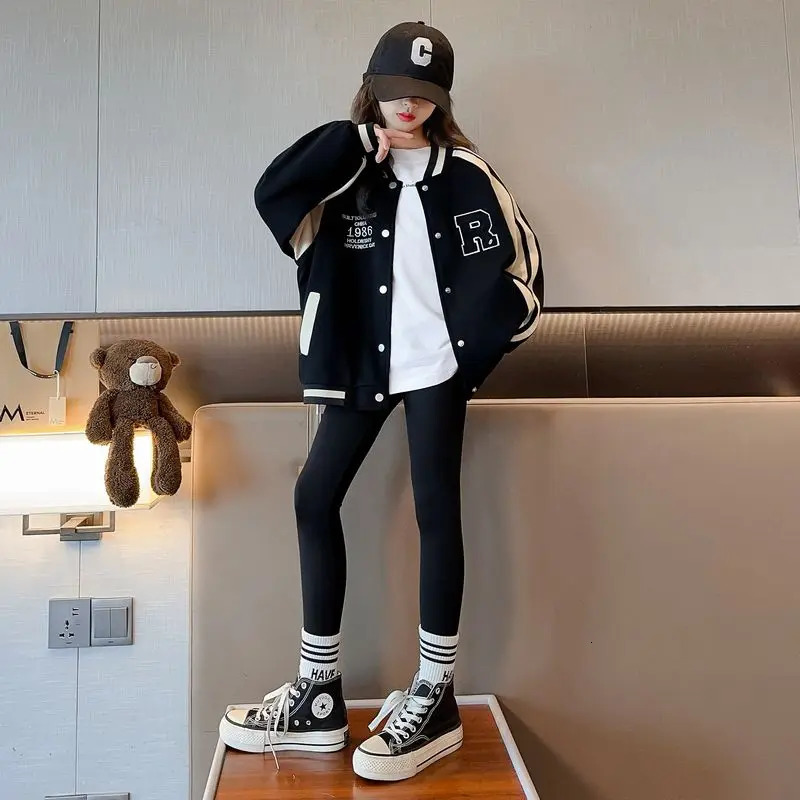 Jackets Teenage Girls Baseball Jackets For 3-13 Years Old Teens Clothes Children Sports Outerwear Coat Spring Autumn Fashion Boys Jacket 231129