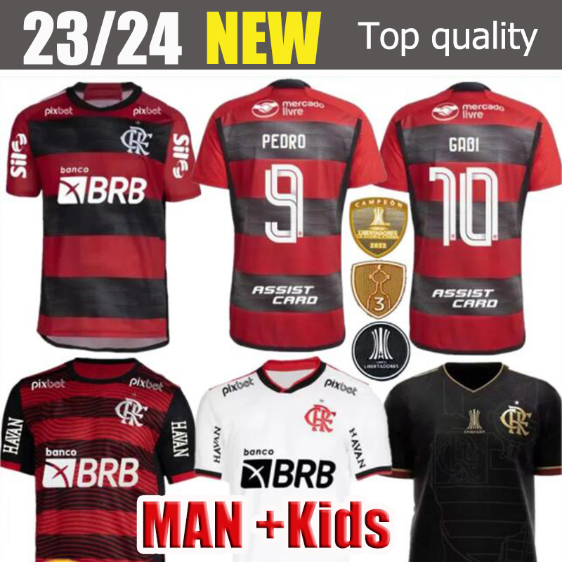 Flamengo soccer jerseys 2023 2024 fans player version David Luiz DIEGO E.RIBEIRO GABI 22/23 football shirts Thiago Maia PEDRO DE ARRASCAETA men women kids kit Training