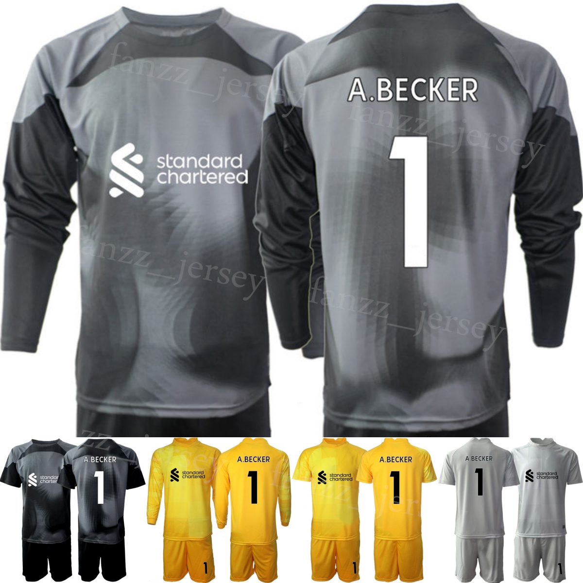 Club Team Goalkeeper GK Youth Alisson Becker Jersey 1 Soccer Set Goalie Long Sleeve 13 Adrian 25 Pepe Reina 22 Simon Mignolet Football Shirt Kits 22/23 Child LiWuPu