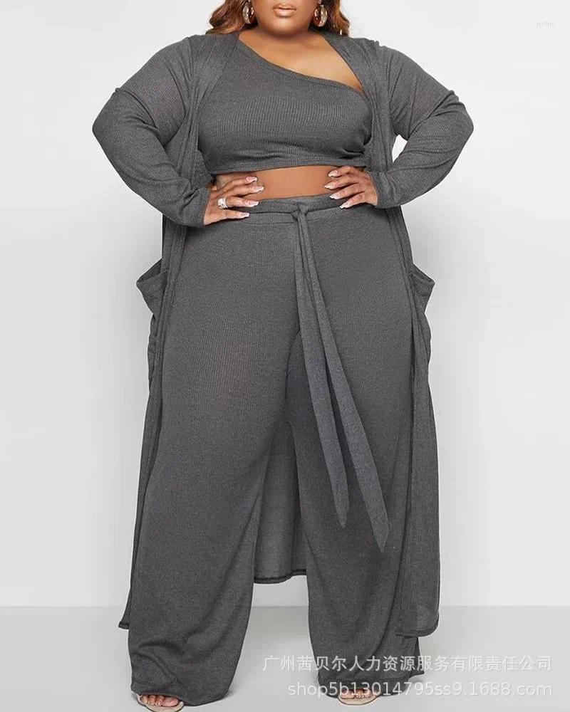 Womens Two Piece Pants Set Dress Open Front Long Cardigan Women Plus Size Sets Crop Top Suspenders Dresses Casual Matching