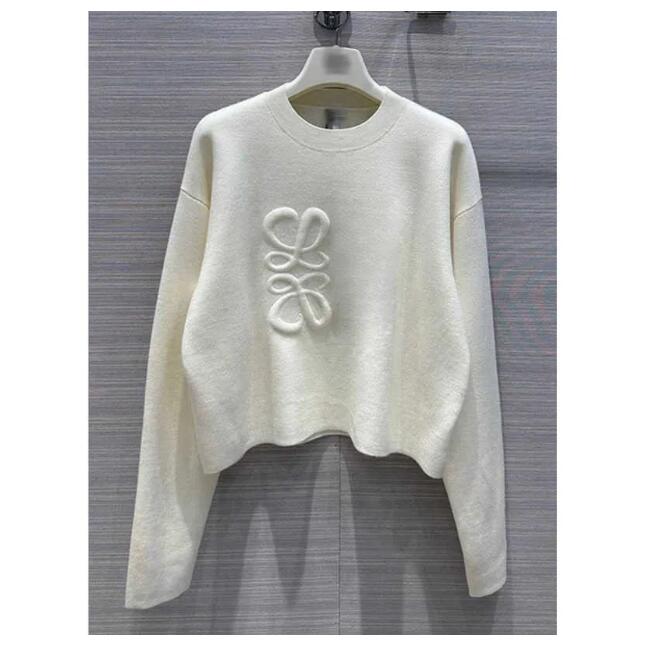 Autumn and winter new brand designer women's sweater embroidery LOGO round neck long sleeve senior temperament fashion casual selling luxury cashmere top women