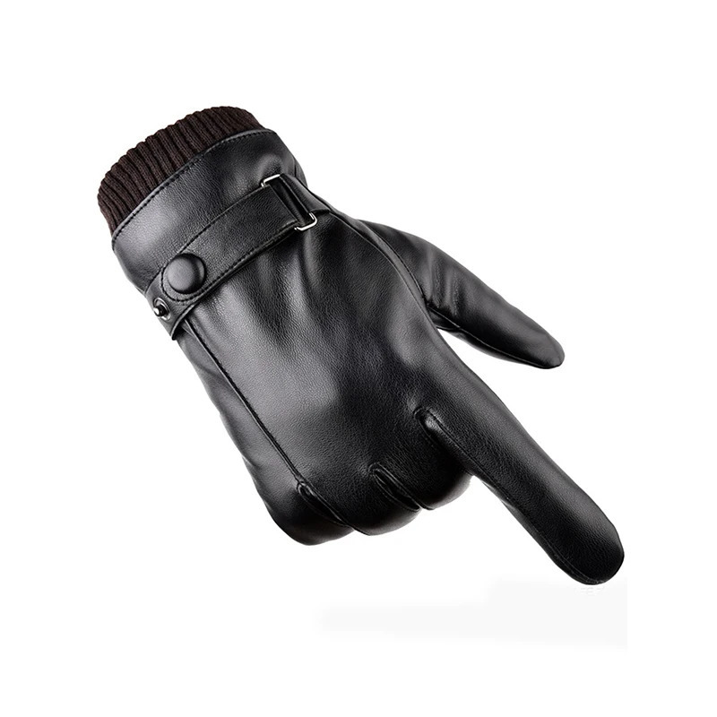 Five Fingers Gloves Leather Men S Winter Fleece Outdoor Riding Water Repellent Anti Slip Driving Warm Motorcycle 231130