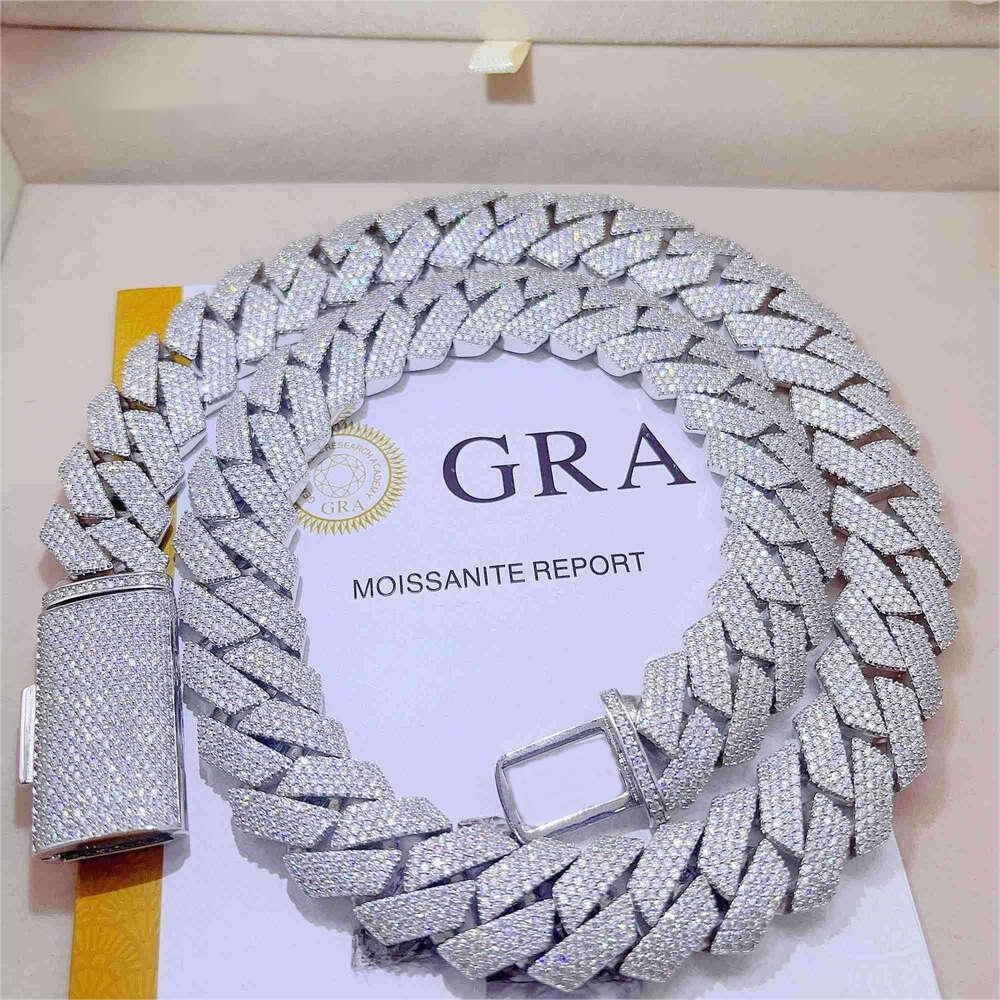 necklaces designer jewelry necklace cuban k Hip hop chain Necklaces Iced Out Pendant Pass Dia Tester Sterg Sier Necklace Vvs Moissanite chains for men