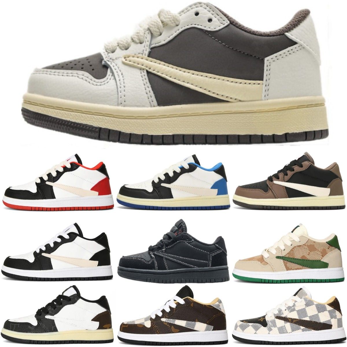 New Fashion Kids shoes 1 travis scotts basketball 1s designer shoe OG low Enfant boys outdoor Children Running Trainers mocha Jumpman baby k
New Fashion Kids shoes 1 travis scotts basketball 1s designer shoe OG low Enfant boys outdoor Children Running Trainers mocha Jumpman baby k