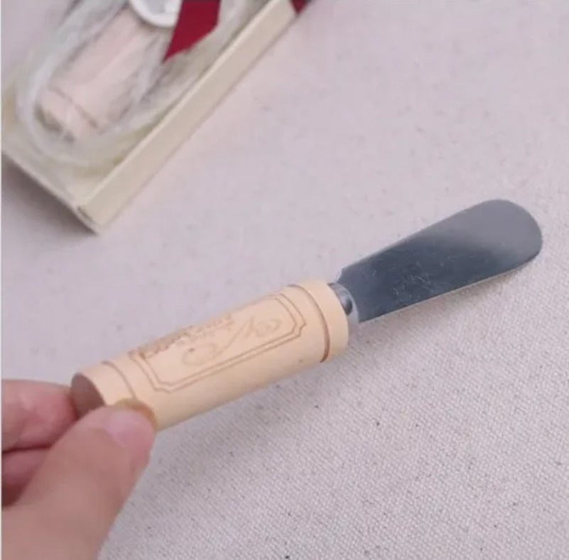 Vintage Reserve Stainless Steel Wooden Wine Cork Handle Cheese Spreader Spreaders Wedding Favors gift 0110