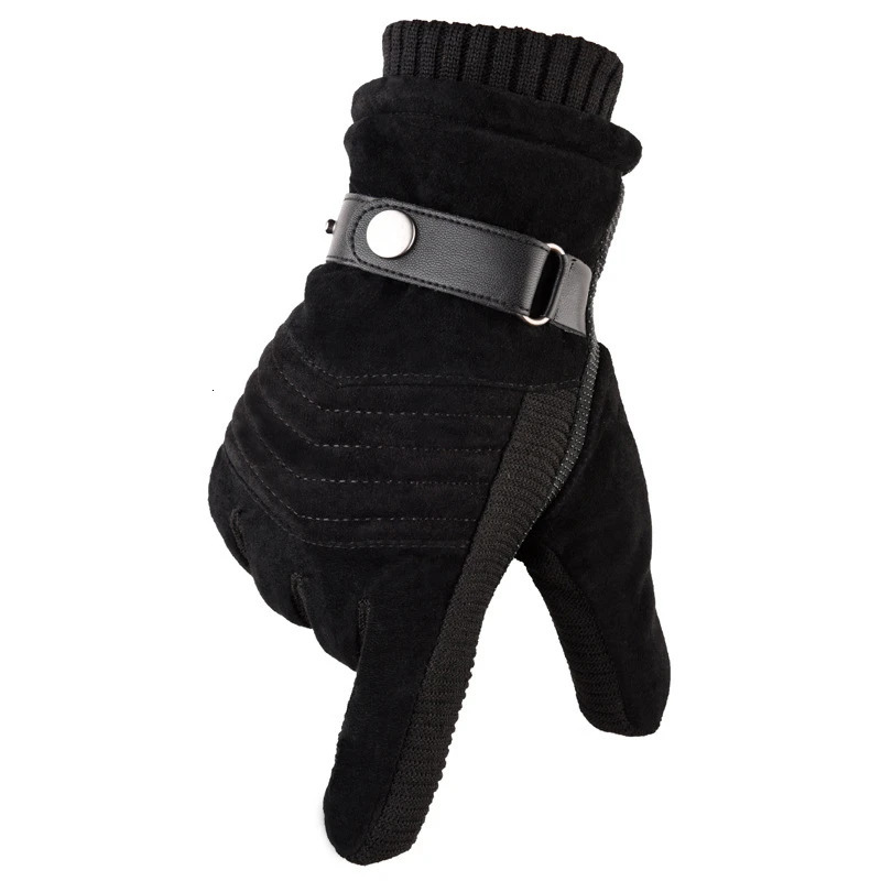 Five Fingers Gloves Winter Men Touch Screen Warm Casual Mittens for Outdoor Sport Full Finger Solid Glove 231130
