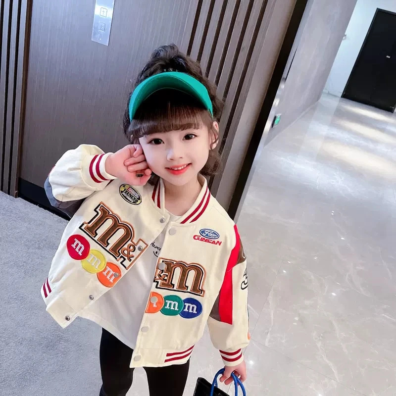 Down Coat American Hip Hop Children's Jacket Heavy Work Embroidery Motorcycle Wear Trend Street Spring Autumn Boy Clothes Girls 231130