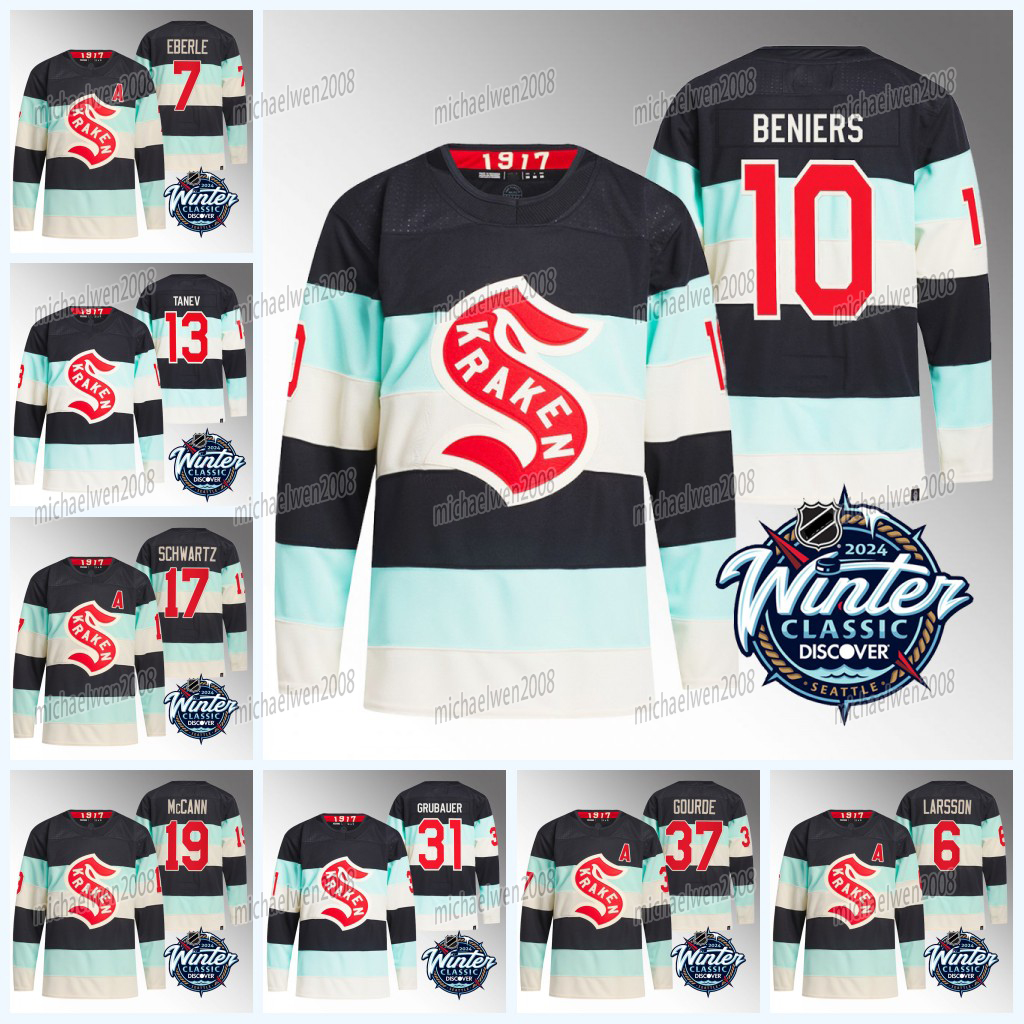 10 Matty Beniers Kraken 2024 Winter Classic Jersey Yanni Gourde Jaden Schwartz Alex Wennberg Andre Burakovsky Jared McCann Eberle Adam Larsson Jamie Oleksiak