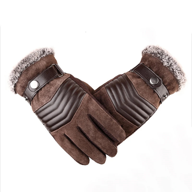 Five Fingers Gloves Winter Men Touch Screen Warm Casual Mittens for Outdoor Sport Full Finger Solid Glove 231130