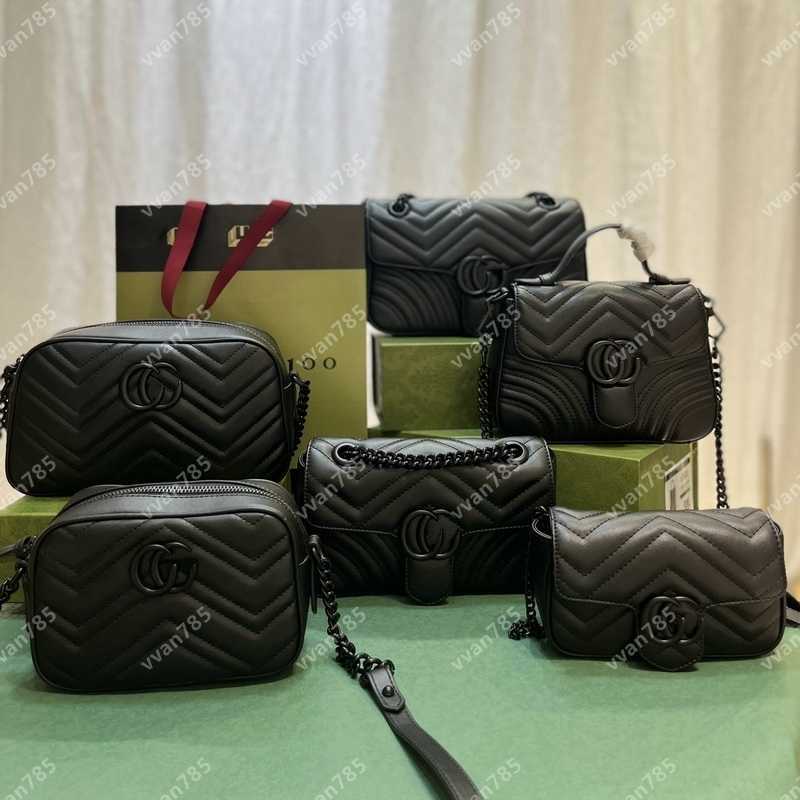 7A Genuine Leather GG Marmont Shoulder Crossbody Bags Pure Black Hardware Women Camera Purses Messenger Bag Designer Luxury Handbags Mini Totes Clutch Wallets, Add box + dust bag
7A Genuine Leather GG Marmont Shoulder Crossbody Bags Pure Black Hardware Women Camera Purses Messenger Bag Designer Luxury Handbags Mini Totes Clutch Wallets, Add box + dust bag