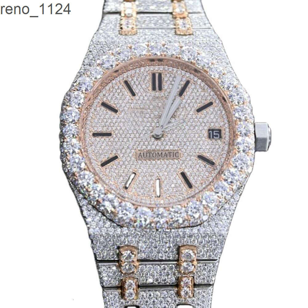 Premium Quality Antique Fully Iced Out Watch VVS Clarity Moissanite Studded Diamond Watch Luxury Stainless Steel Watch for Men