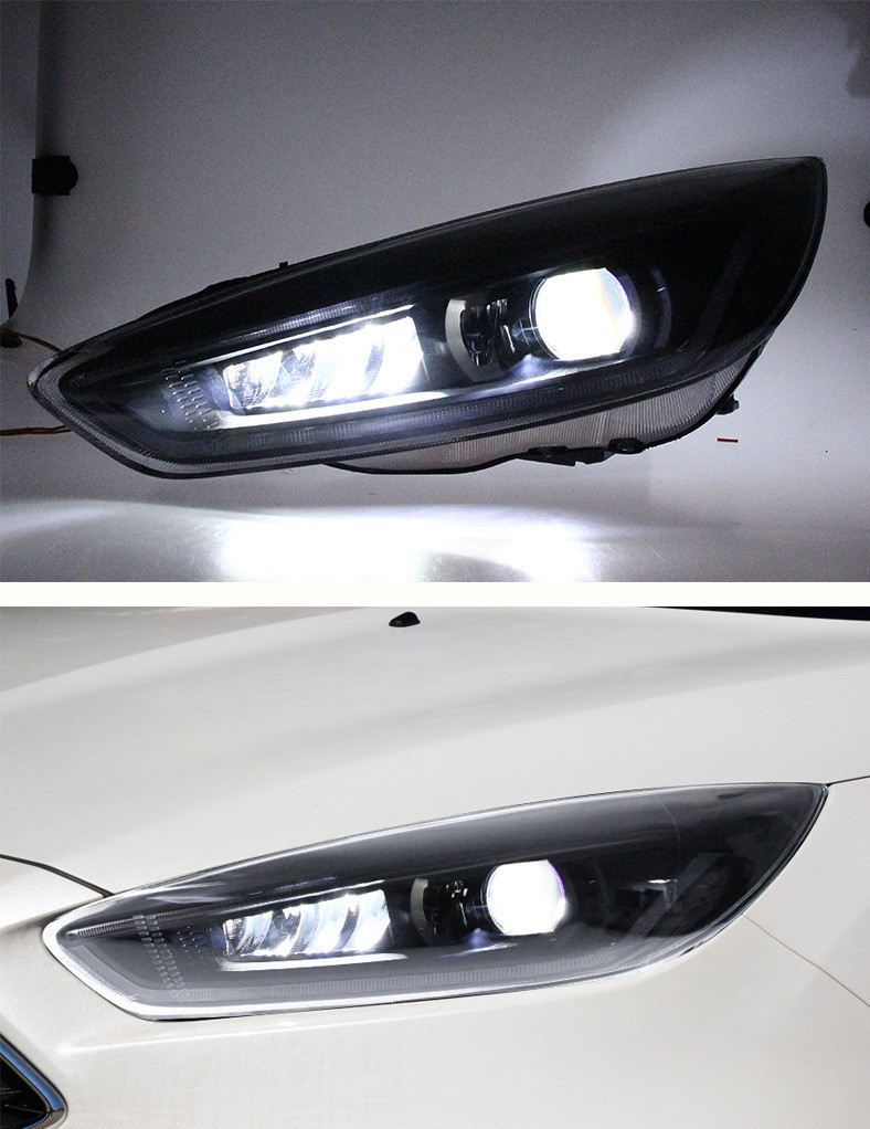 Car Lights Assembly For Ford Focus 20 15-20 17 Full LED Head Lamp With Dynaming Moving Turning Signal Xenon