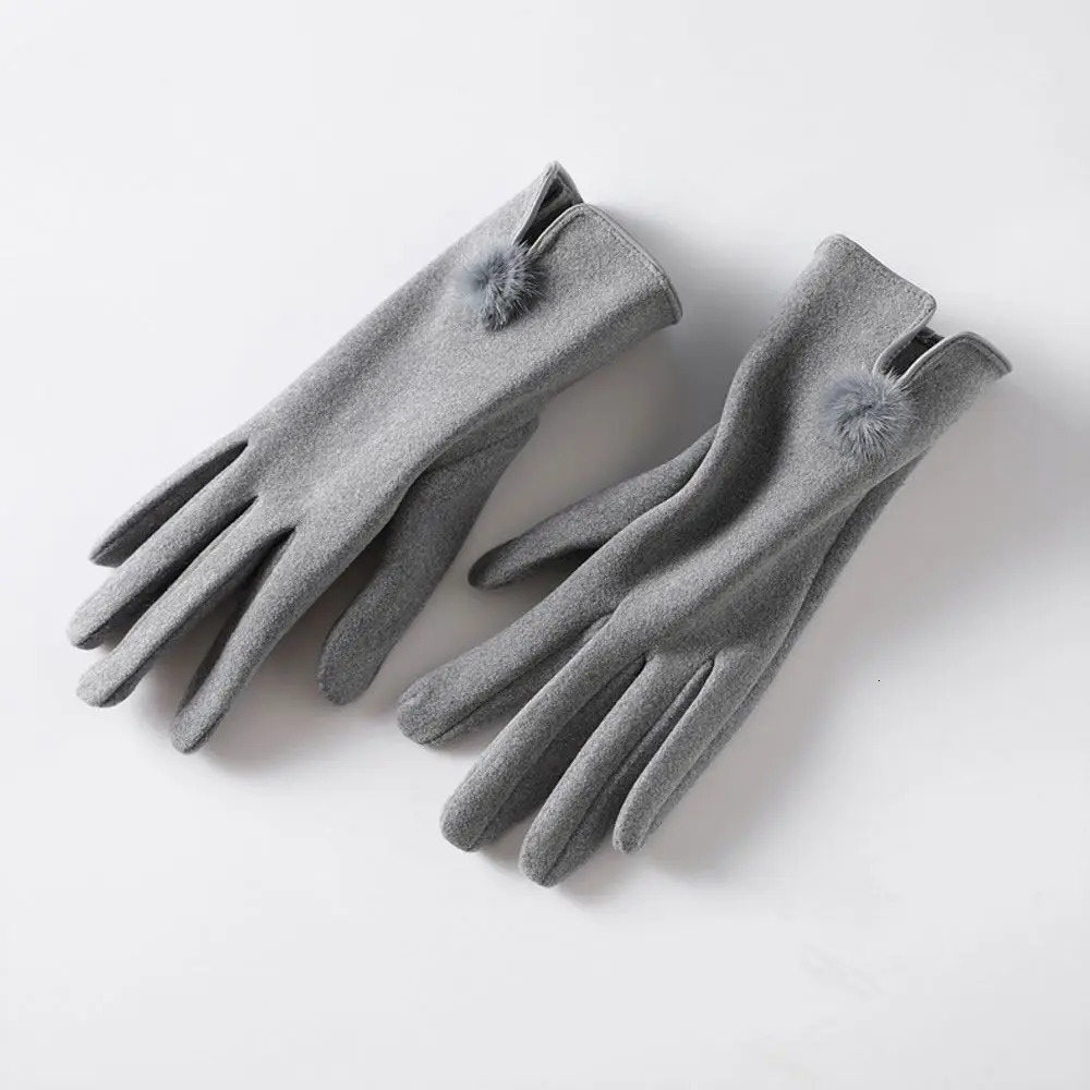 Five Fingers Gloves Winter Woman Plus Velvet Padded Warm Touch Screen Outdoor Windproof Suede Thermal Cycling for the Cold Black 231130