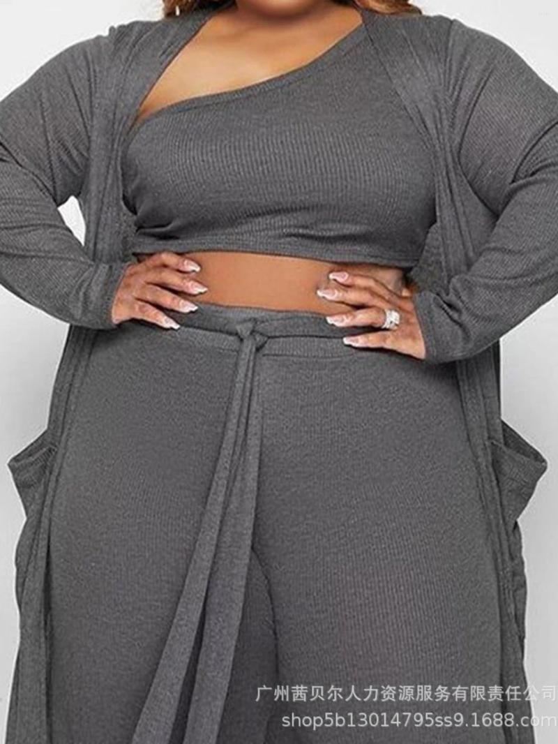 Womens Two Piece Pants Set Dress Open Front Long Cardigan Women Plus Size Sets Crop Top Suspenders Dresses Casual Matching