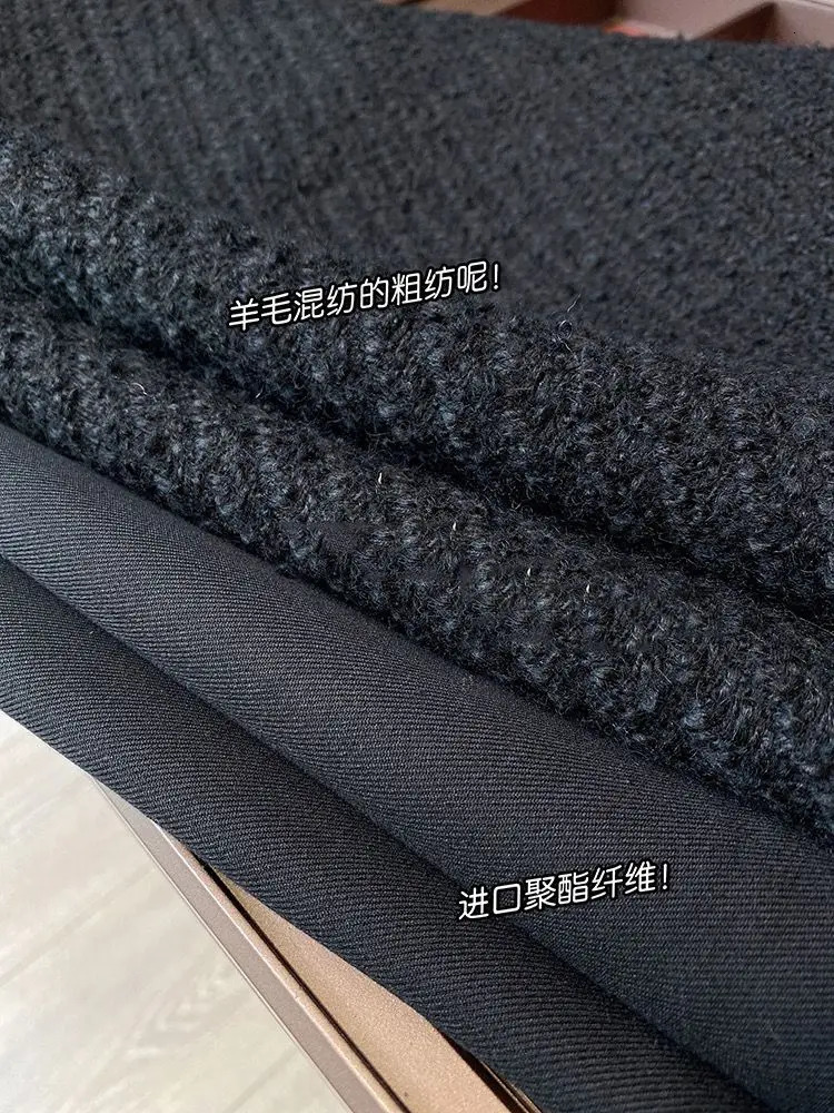 Skirts autumn Korean style Chain decoration women Tweed Skirts High waist slim A-line skirts Fahion Wrap mini skirt 231129