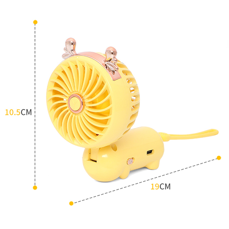 Mini Portable Fan Enduring Silent Foldable Desktop Fan Cat And Deer Ears Cute USB Handheld Fans For Household Bedroom Office