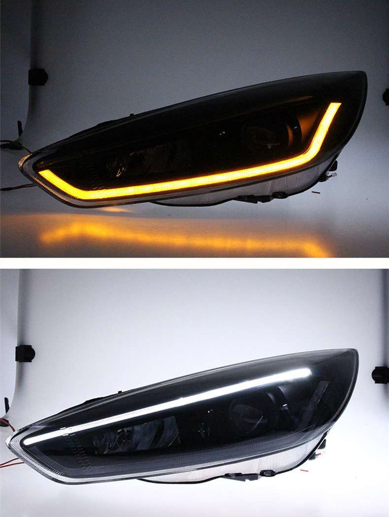 Car Lights Assembly For Ford Focus 20 15-20 17 Full LED Head Lamp With Dynaming Moving Turning Signal Xenon