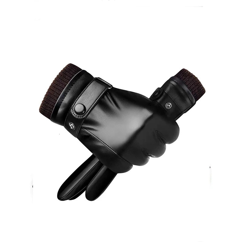 Five Fingers Gloves Leather Men S Winter Fleece Outdoor Riding Water Repellent Anti Slip Driving Warm Motorcycle 231130