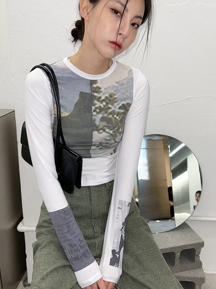 Women's T-Shirt Tonngirls Grunge Tops Korean Style Long Sleeve Stranger Things T Shirt Y2k Vintage T-shirt Women Spring Streetwear Tee Tops 23042