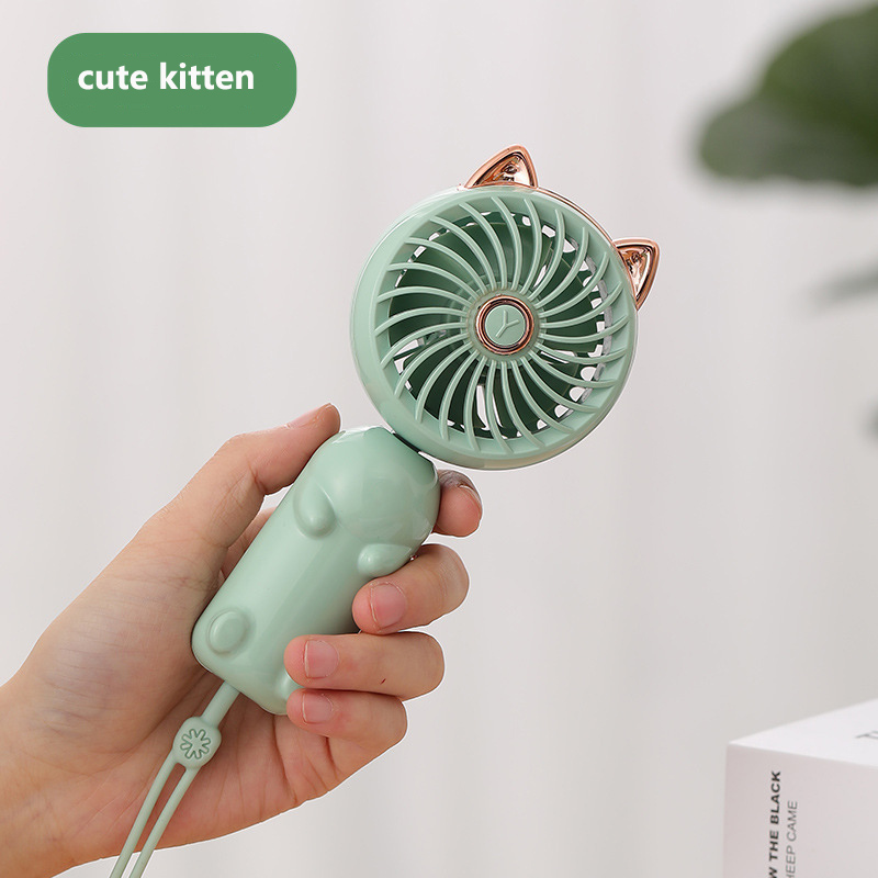 Mini Portable Fan Enduring Silent Foldable Desktop Fan Cat And Deer Ears Cute USB Handheld Fans For Household Bedroom Office