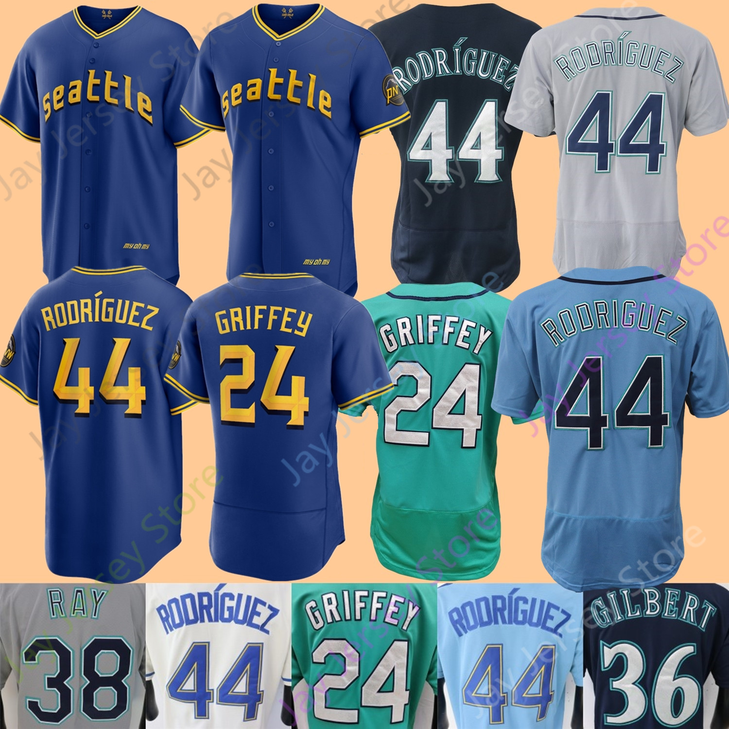 2023 City Connect Baseball Jersey Ken Griffey Julio Rodriguez Ichiro Suzuki Eugenio Suarez La Stella Luis Castillo Logan Gilbert George Kirby Ray Clase White, Player's versions green
2023 City Connect Baseball Jersey Ken Griffey Julio Rodriguez Ichiro Suzuki Eugenio Suarez La Stella Luis Castillo Logan Gilbert George Kirby Ray Clase White, Player's versions green