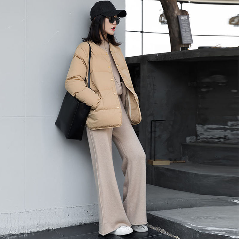 Genayooa Cashmere Two Piece Set Top And Pants Winter Korean Womens Tracksuit Casual 2 s Outfits 220315