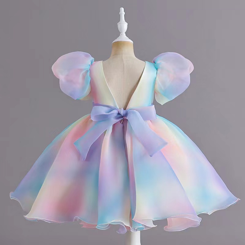 Arabic 2023 Floral Lace Flower Girl Dresses Ball Gowns Child Pageant Dresses rainbow Beautiful Little Kids baby Dress Lace Applique first communion pr