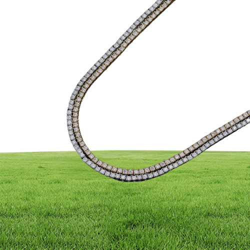 2mm 16 18 20 Tennis Chain Necklace brass setting CZ Gold Silver Color Iced Out AAA Cubic Zirconia BC210