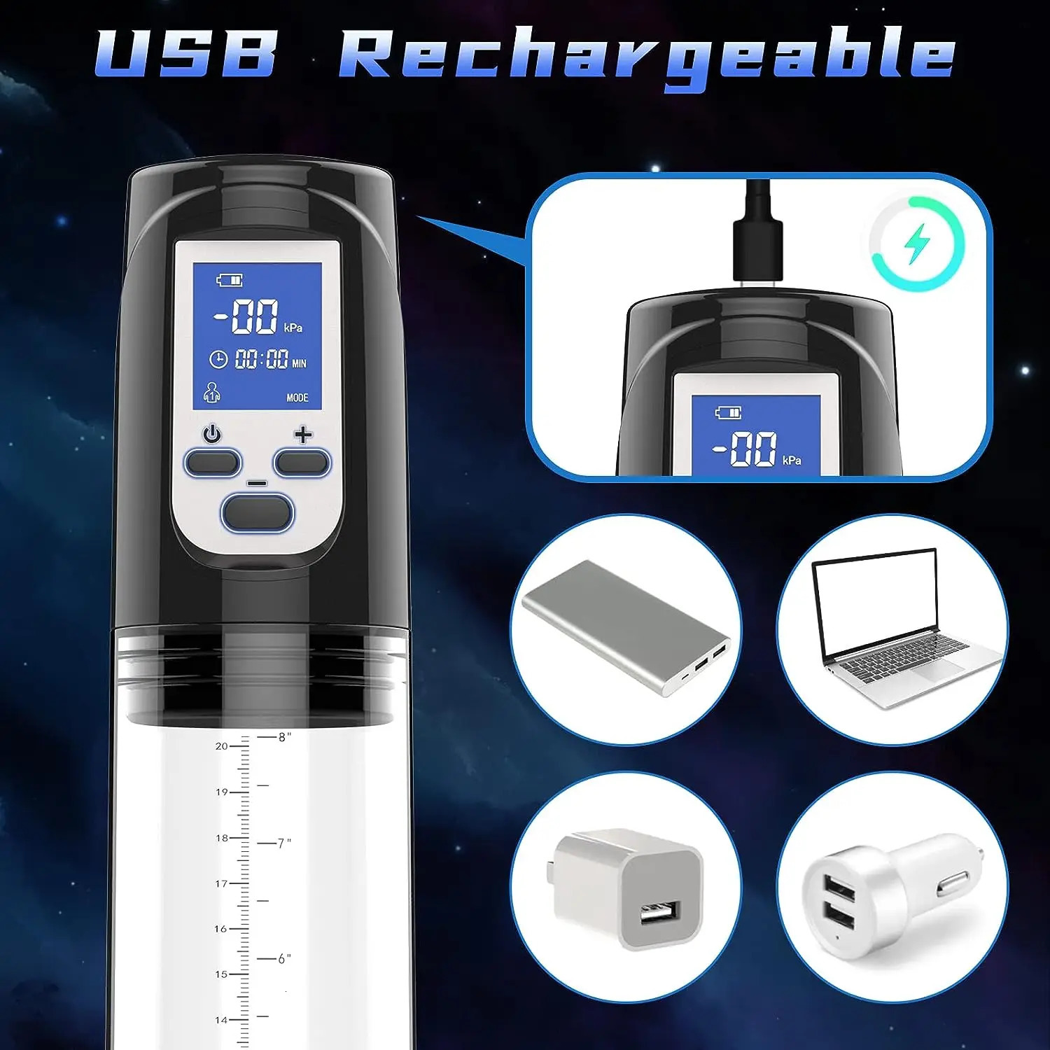 Pump Toys Enlargement Vacuum Pump LCD Electric Penis Pumps Male Masturbator Penile Extender with Colorful Sleeve Adult Sex Toys for Men 231130