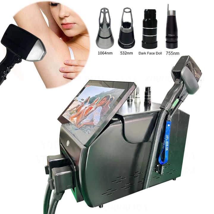 755 808 1064nm Hair Removal Machine pico ND yag tattoo remove device 50 millions shots