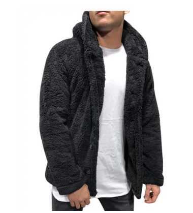 Sweater Fur Men Winter hoodie coat Plush Hooded man hoodies Q231130
