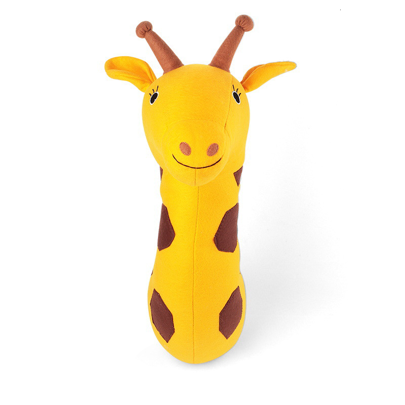 Wall Decor Elephant Giraffe Animal Head Wall Mount Decoration Hang Mural Stuffed Plush Toy Girl Room Decoration 230131