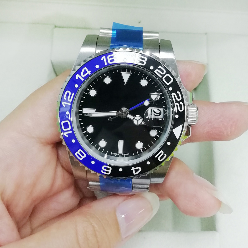 40mm Men's Automatic Wristwatch 116610 Black/Blue/Green Dail Watch 18k Gold Clasp Ceramic Bezel Stainless Steel Sub Mens Watches 11347