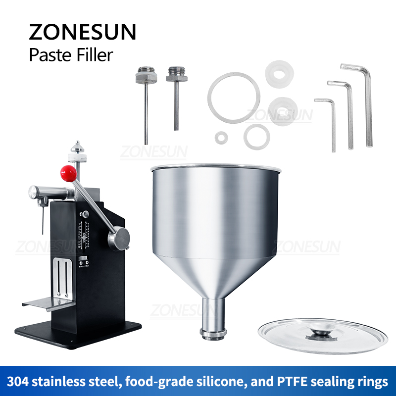ZONESUN Honey Filling Machine Manual Liquid Paste Bottle Filler Cosmetic Cream Pasta Sauce Peanut Butter Food Packaging ZS-MGT1S