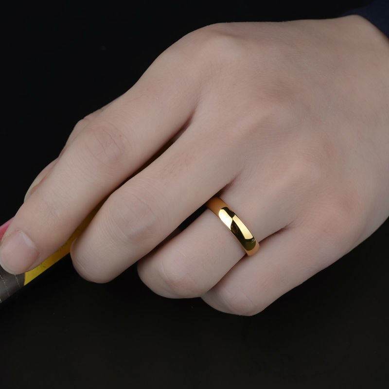 Wedding Rings Classic 1PCS Gold Color Alliance Couples Tungsten Wedding Band Engagement Rings for Men Women 3.55mm Width Comfort Fit 412 230301