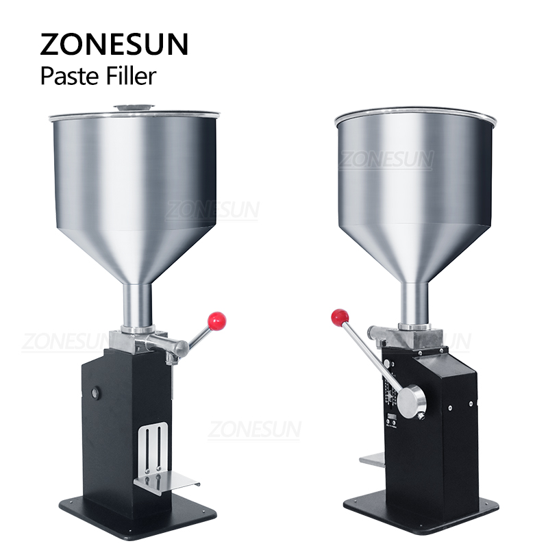 ZONESUN Honey Filling Machine Manual Liquid Paste Bottle Filler Cosmetic Cream Pasta Sauce Peanut Butter Food Packaging ZS-MGT1S