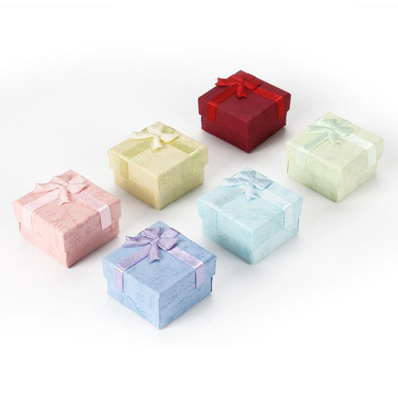 Cute Small Paper Jewelry Boxes Organizer for Rings Earrings Necklace Storage Box Jewellery Packing Storage Gift Case Wholesale Lots 4cmX4cmX2.7cm