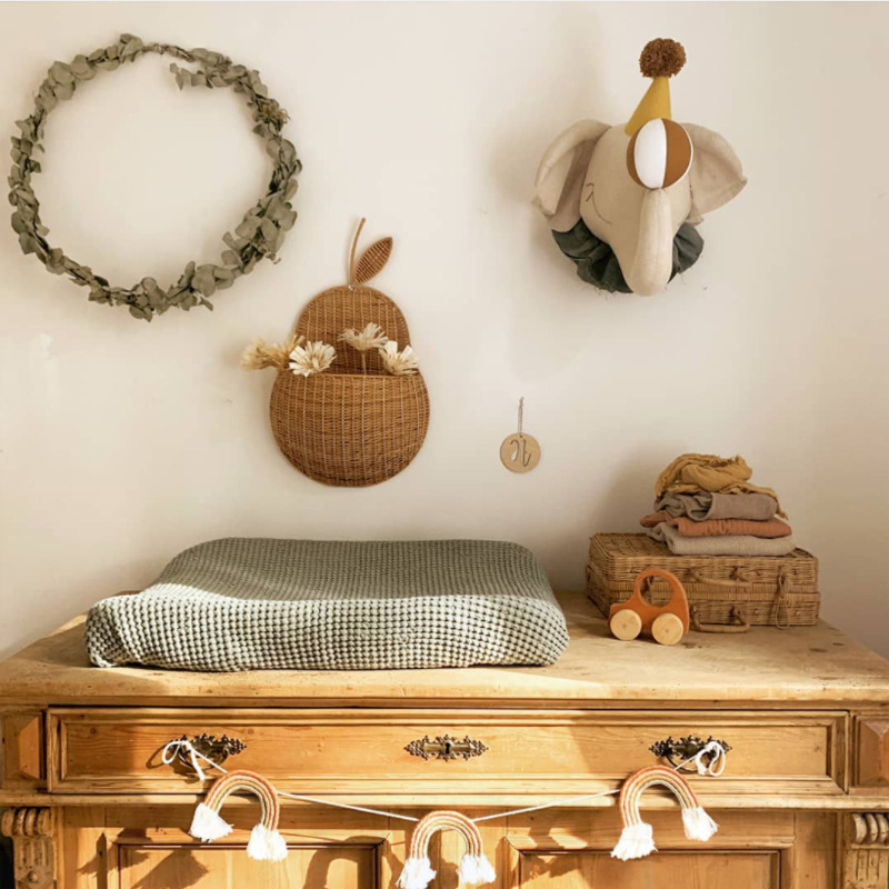 Wall Decor Kids Room Decoration Elephant Deer Unicorn 3D Animal Head Wall Hanging Decor For Children Nursery Room Decoration Baby Girl Gift 230131