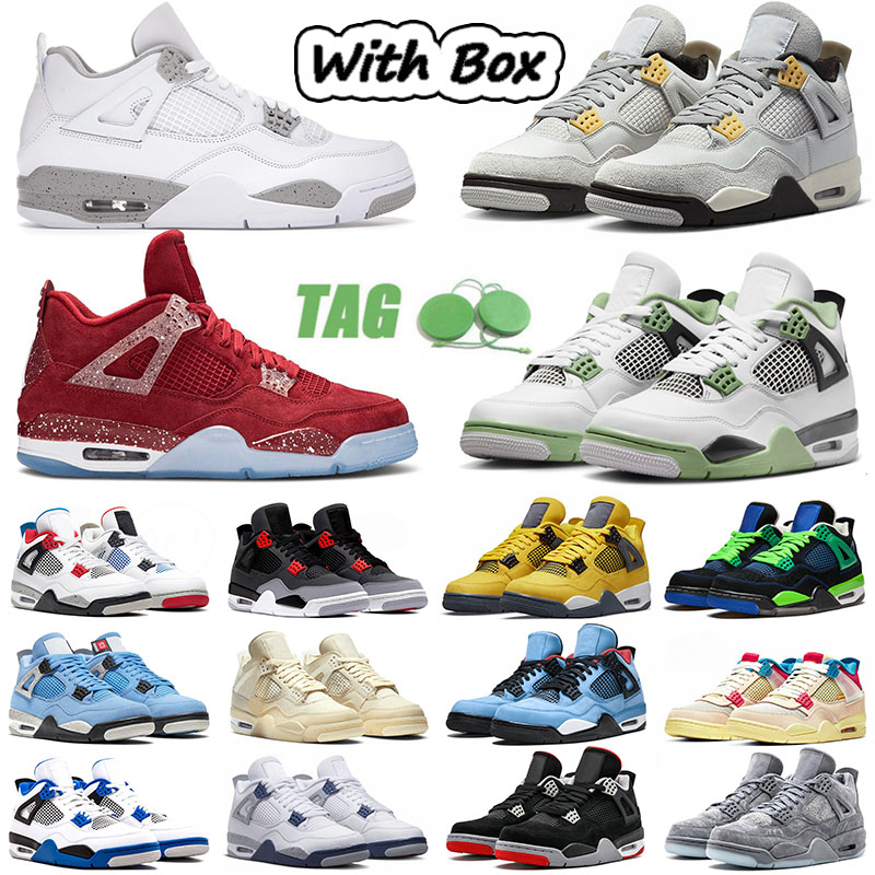 with Box Jumpman 4 4s Authentic Basketball Shoes Men Women Designer Seafoam Doernbecher Photon Dust Sail Canvas Black Cat Iv Cactus Jack Jordans4, 36-47 white cement
with Box Jumpman 4 4s Authentic Basketball Shoes Men Women Designer Seafoam Doernbecher Photon Dust Sail Canvas Black Cat Iv Cactus Jack Jordans4, 36-47 white cement