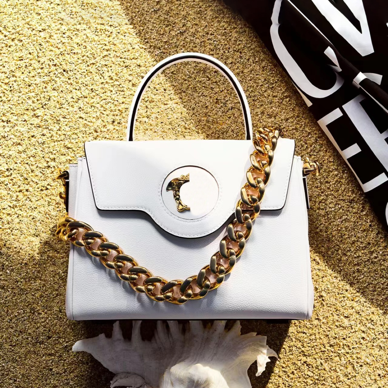 famous La Medusa tote Bag clutch lady Detachable shoulder strap Luxury Designer top handle real leather classic mens hangbag womens CrossBody Bags purses messenger