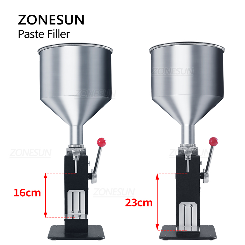 ZONESUN Honey Filling Machine Manual Liquid Paste Bottle Filler Cosmetic Cream Pasta Sauce Peanut Butter Food Packaging ZS-MGT1S