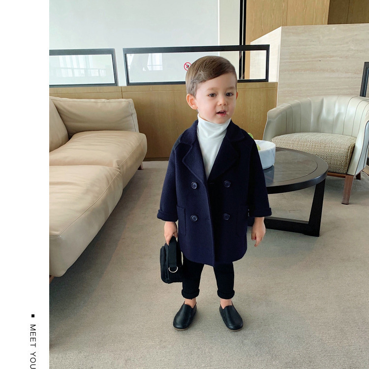 Jackets Kids Winter Jacket Wool Coat For Boys Woolen Outerwear Boys Winter Jacket Children Clothing Warm Boy Thicken Blazer Kids Clothes 230131