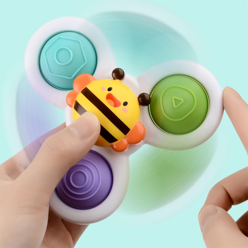 Bath Toys 3pc Boy Children Bathing Sucker Spinner Suction Cup Animal Swimming Toy Baby Bath Toys For Kids Funny Child Rattles Teether 230131
