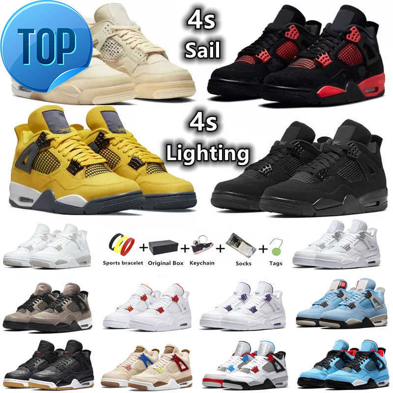 4 4s Men Women BasketBall Shoes Sneaker Black Cat Red Thunder White Oreo UNC Blue Sail Metallic Pure Money Lightning Wild Things Mens Trainers Sports Sneakers With Box, Color#49
4 4s Men Women BasketBall Shoes Sneaker Black Cat Red Thunder White Oreo UNC Blue Sail Metallic Pure Money Lightning Wild Things Mens Trainers Sports Sneakers With Box, Color#49