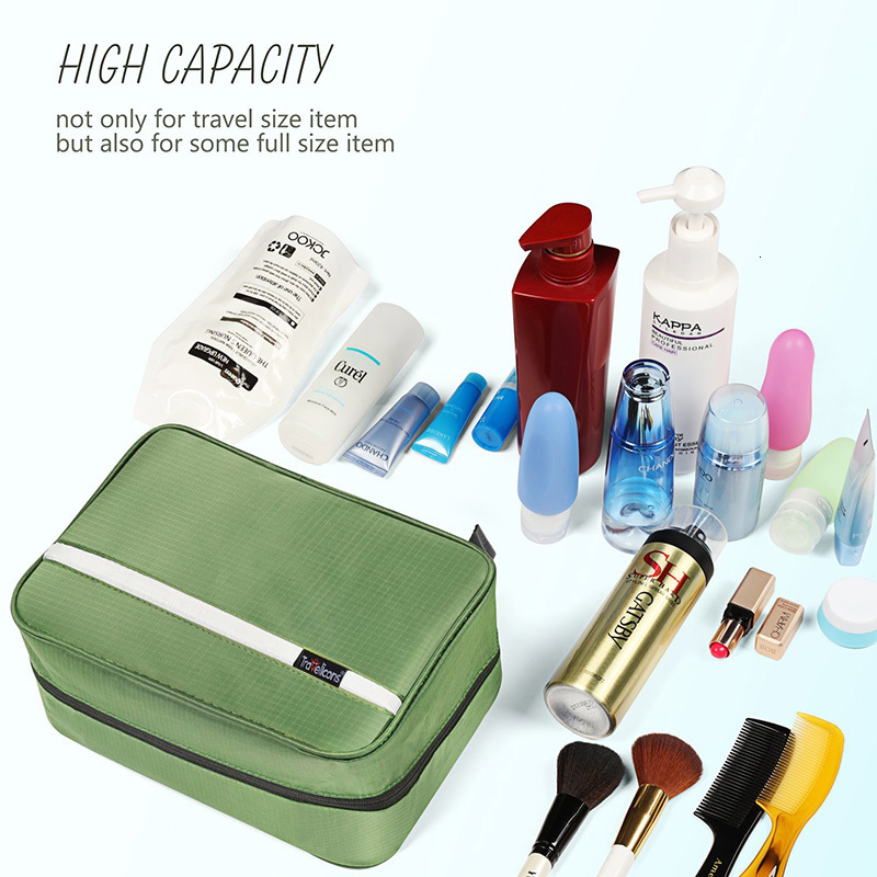 Cosmetic Bags Cases Men Waterproof Travel Toiletry Makeup Beautician Wash Bag Bathroom Foldable Business Shaving Ladies Neceser Shower Bag with Hook 2