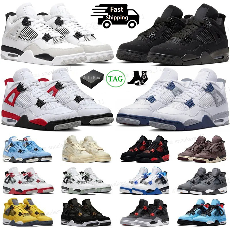 With Box 4 Basketball Shoes Men Women 4s Black Cat Red Cement Military Black Thunder Midnight Navy University Blue Mens Trainers Sports Sneakers, 28
With Box 4 Basketball Shoes Men Women 4s Black Cat Red Cement Military Black Thunder Midnight Navy University Blue Mens Trainers Sports Sneakers, 28