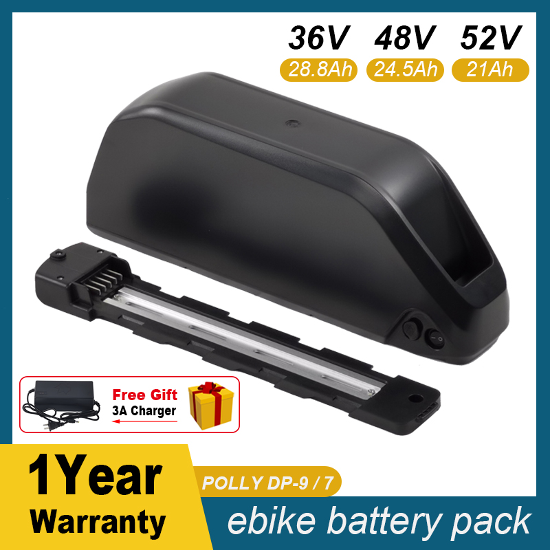 

Original 36V 48V 52V Ebike Battery Pack 24.5ah 28.8AH 25AH 21AH Polly DP-9 Electric Bicycle Lithium Ion40A BMS 18650 Cells 500W 750W 1000W 1500W